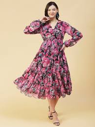 “Meadow Charm Tiered Midi Dress”