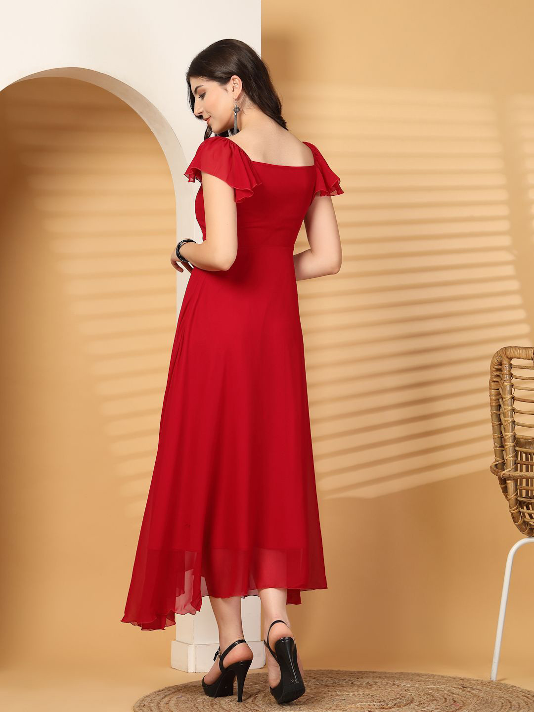 Sweetheart Neck Midi Dresses