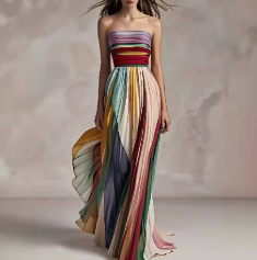 Trendy Color-Block Women’s Party Dresses – Indian Style